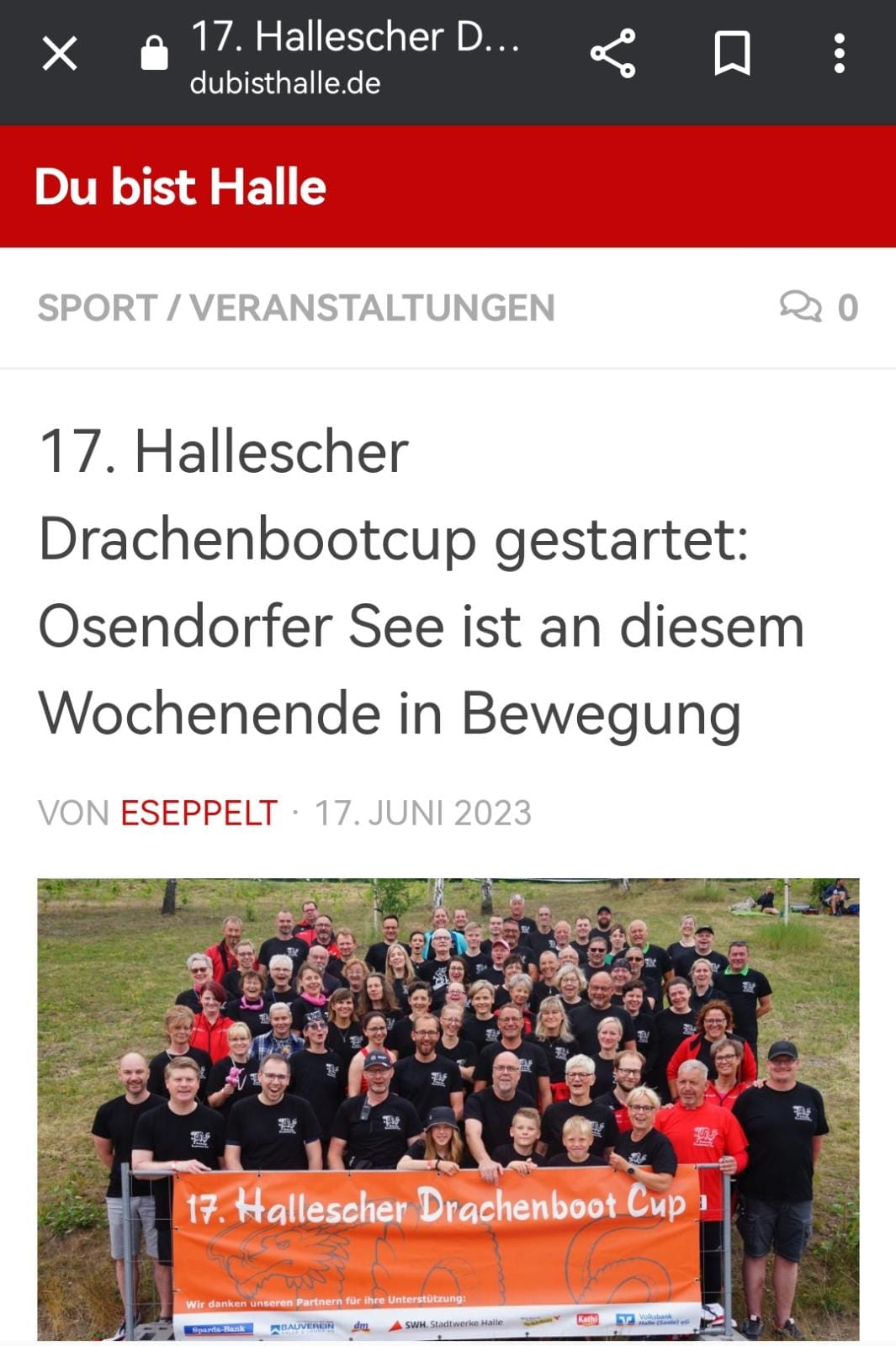 17. Hallescher Drachenboot Cup gestartet - du bist Halle am 17.06.2023