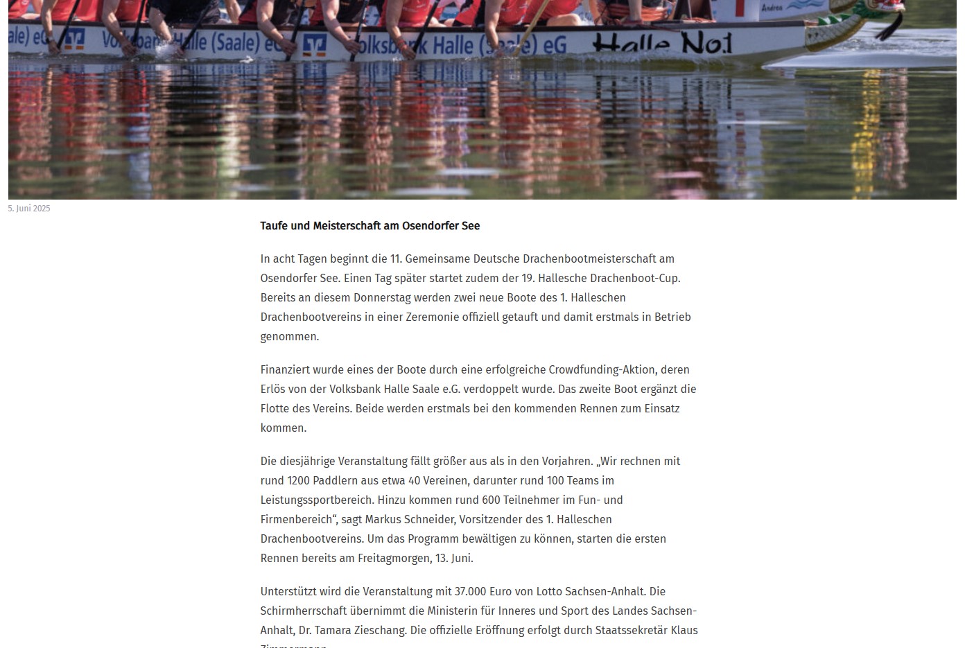 Taufe und Meisterschaft - Halle Spektrum am 05.06.2025