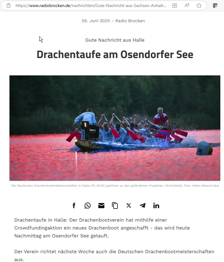 Drachentaufe am Osendorfer See - Radio Brocken am 5.6.2025