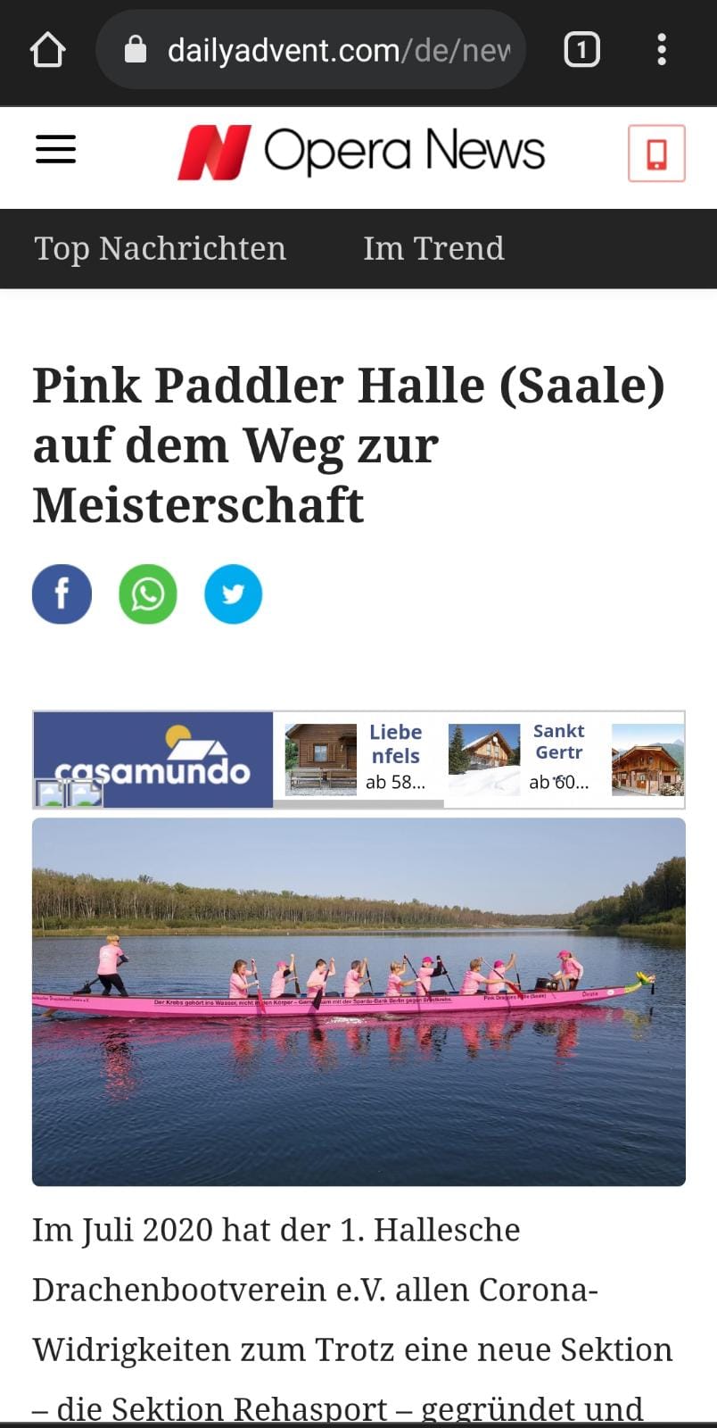 Pink Paddler Halle (Saale) auf dem Weg zur Meisterschaft - dailyadvent vom 23.08.2021